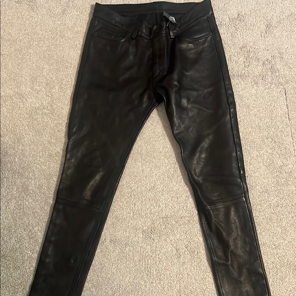 Acne Black Leather Trousers